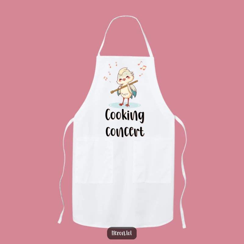 Funny Heron Flute Apron: Musical Kitchen Fun, Awesome Funny Gift