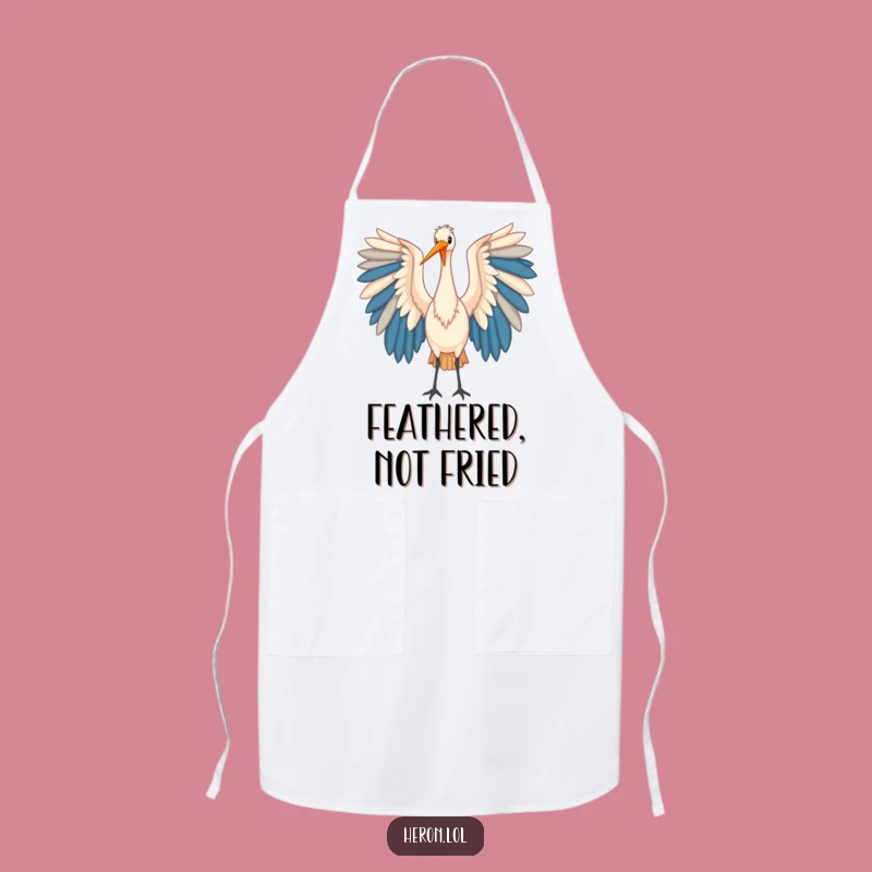 Funny Heron Apron: Kitchen Art of Colorful Wings, Chef's Gift