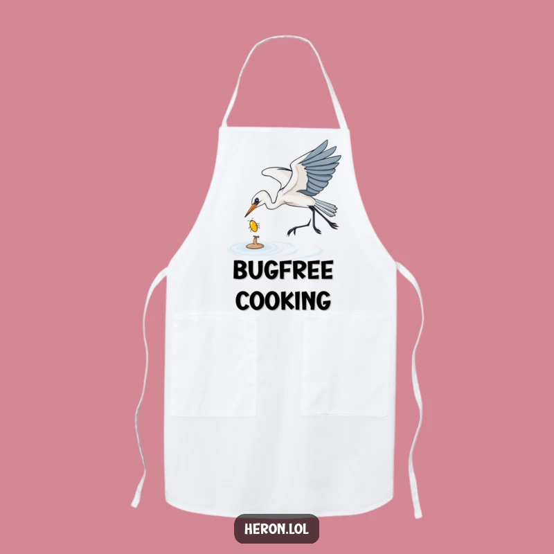 Funny Heron Apron: Bug Catching Kitchen Fun, Humorous Gift