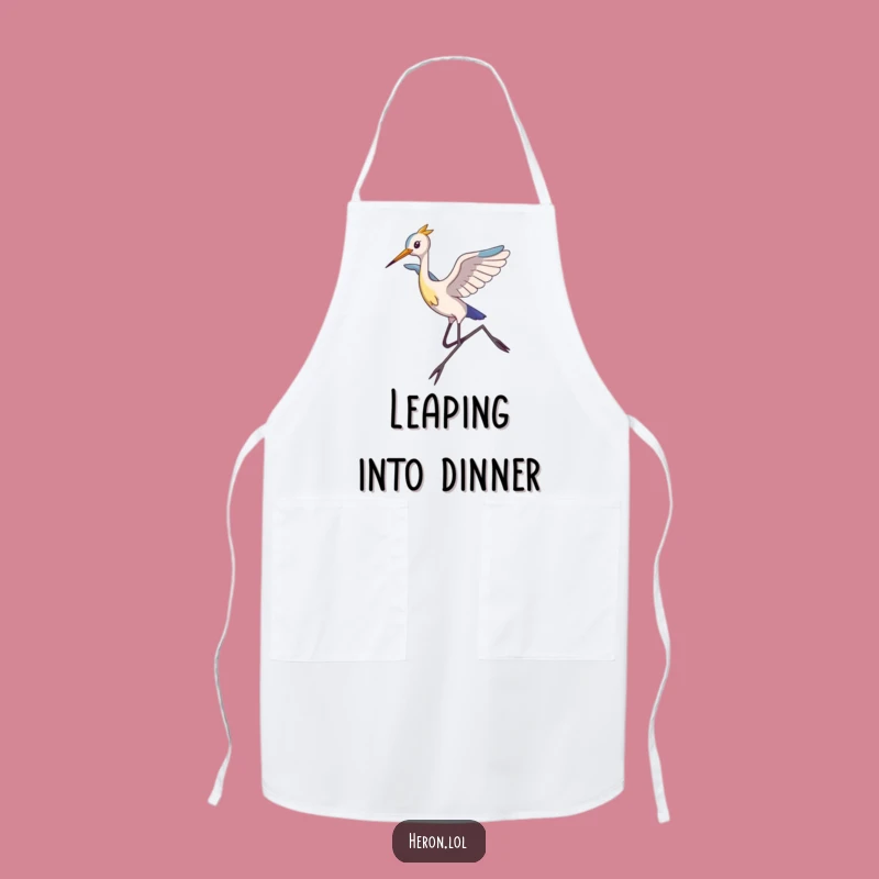 Funny Heron Apron: Graceful Leap Kitchenware, Humorous Cooking Gift