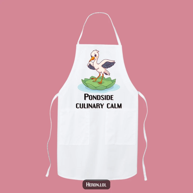 Funny Heron Landing Apron: Delighted Bird's Grace, Kitchen Hilarious Chef Gift