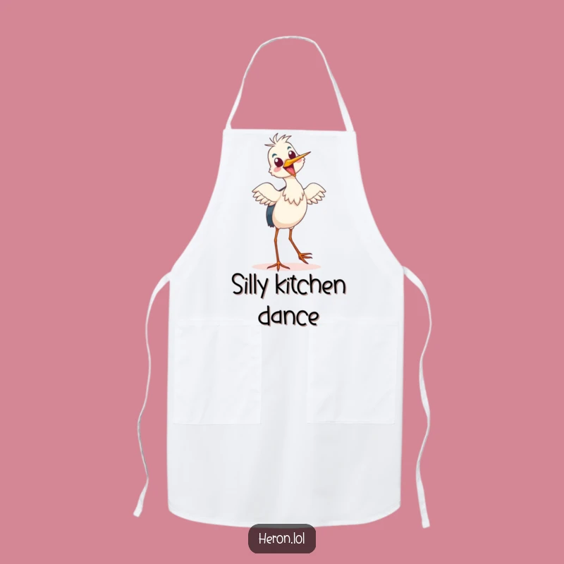 Funny Heron Dance Apron, Kitchen Fun Chef Gift, Great Present