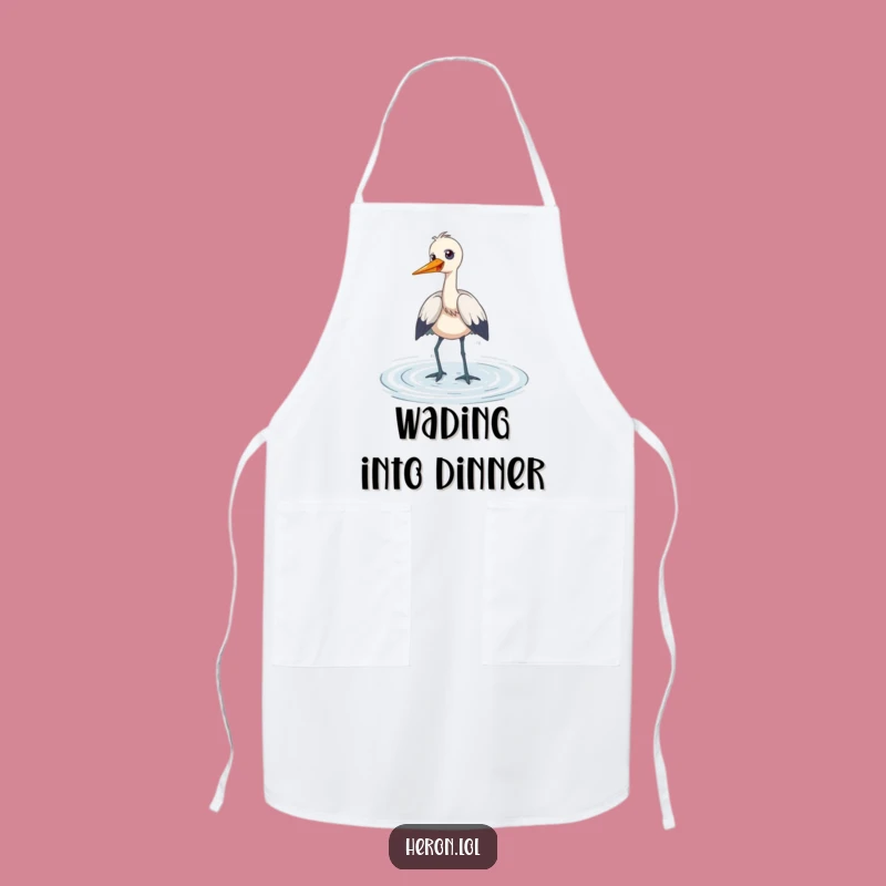 Funny Heron Apron: Wading Kitchen Fun, Playful Humorous Gift