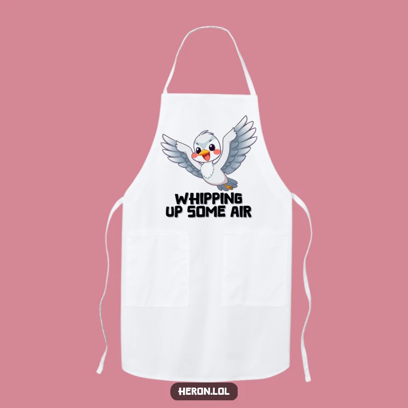 Funny Flying Heron Apron: Cook with Cheer - Hilarious Kitchen Gift!