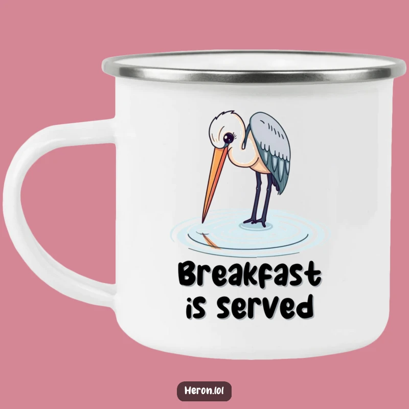Serene Heron Bird Camping Mug: Enjoy Nature's Beauty on the Go Gift