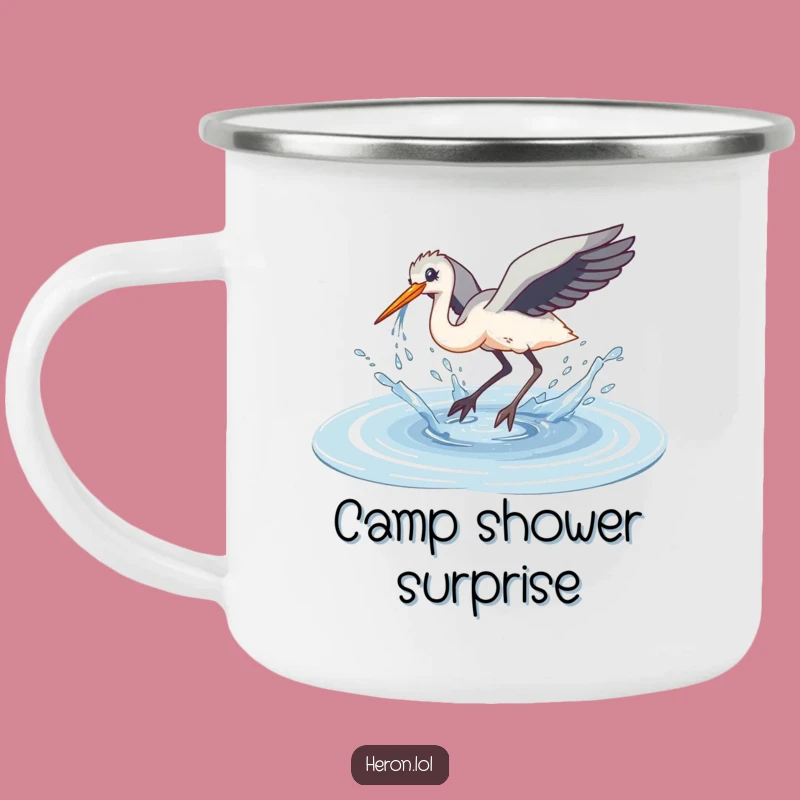 Funny Clumsy Dive Heron Camping Mug: Adventure Splash - Perfect Outdoor Gift!