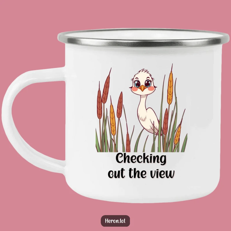 Funny Joyful Heron Camping Mug: Adventure Ready, Perfect Gift