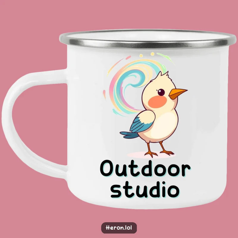 Funny Art Bird Camping Mug: Outdoor Painter Cup, Great Funny Gift