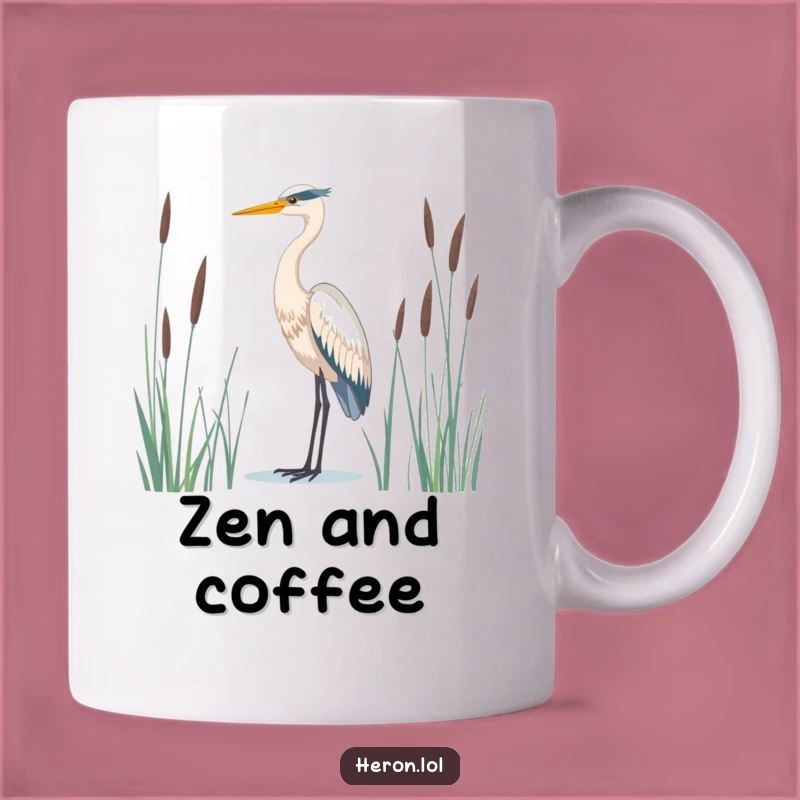 Serene Heron Bird Mug: Majestic & Calm Wildlife Gift for Nature Lovers