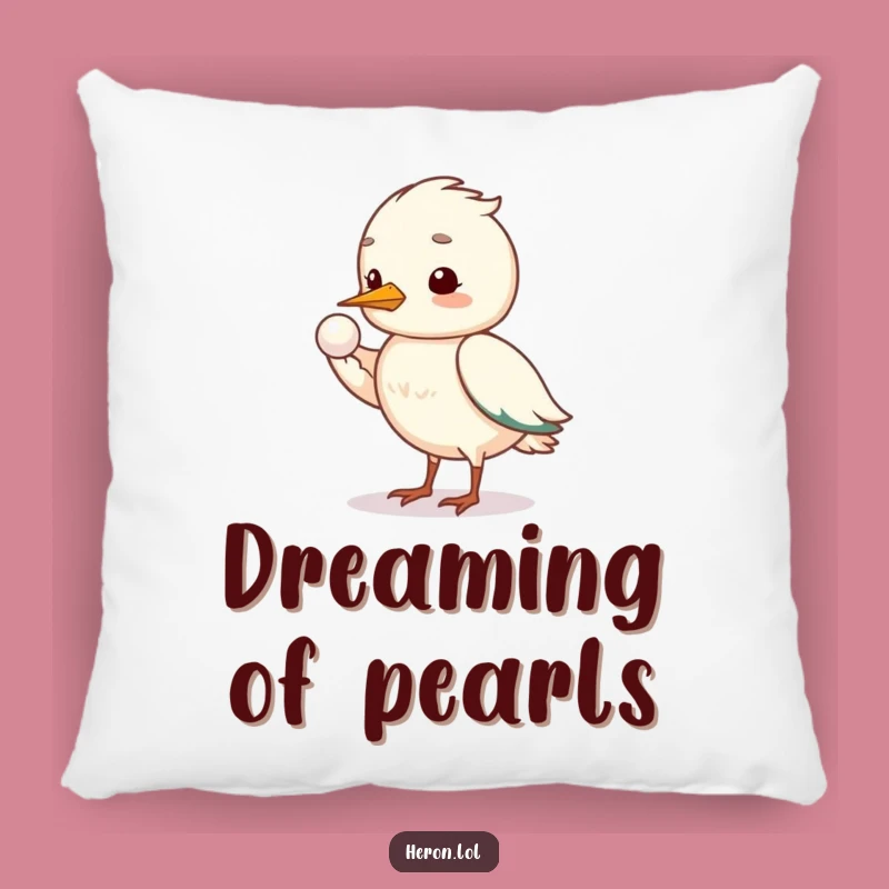 Funny Shy Heron Pillow: Cozy Pearl Offering Comfort