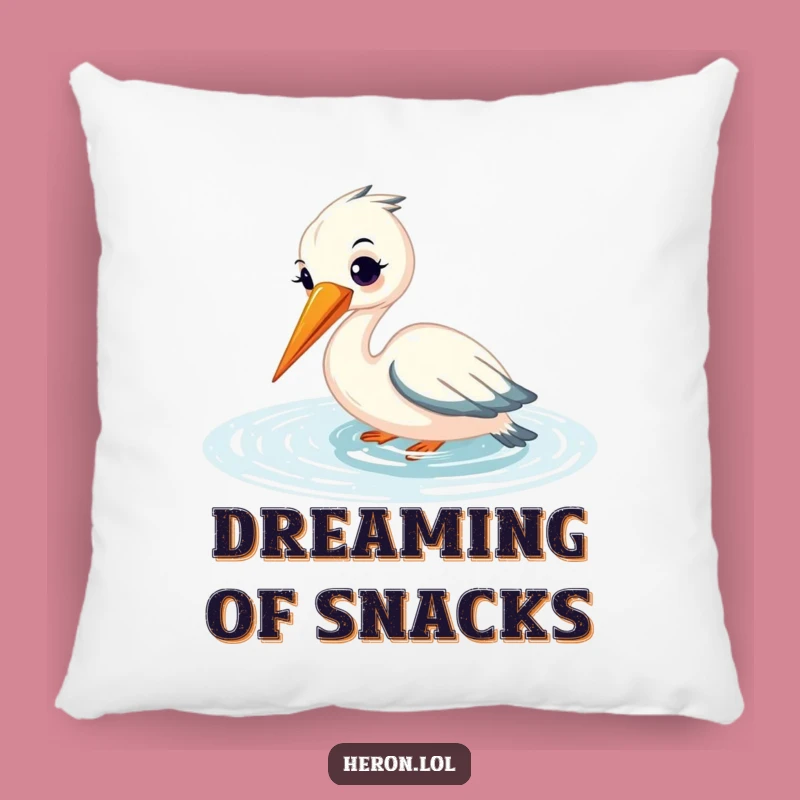 Funny Heron Pillow: Fishing Comfort - Soft & Serene Accent Gift