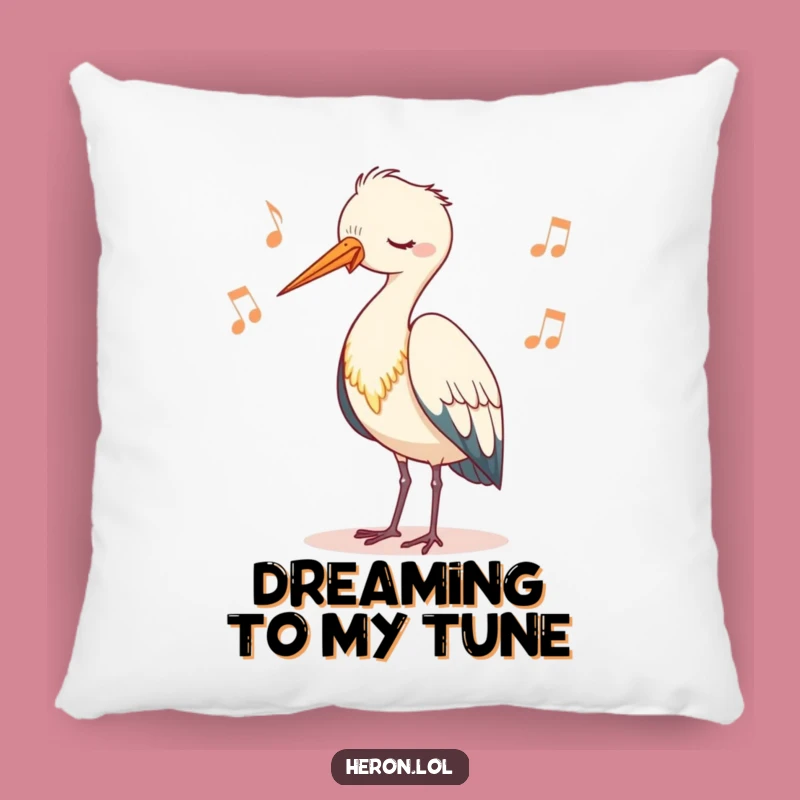 Funny Cute Heron Bobbing Pillow - Cozy & Whimsical Nature Accent Gift