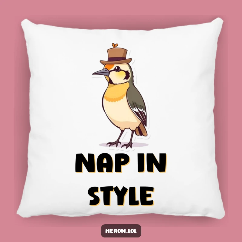 Funny Bird Hat Pillow, Cozy Avian Decor, Perfect Gift