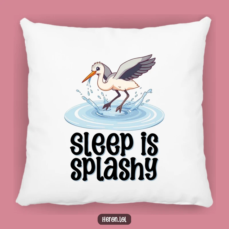 Funny Clumsy Dive Heron Pillow: Cozy Splash Zone - Perfect Gift!