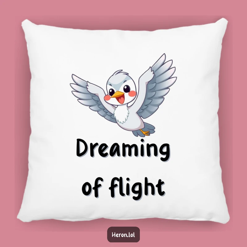 Funny Flying Heron Pillow: Cuddle Up with a Comical Bird - Perfect Gift!