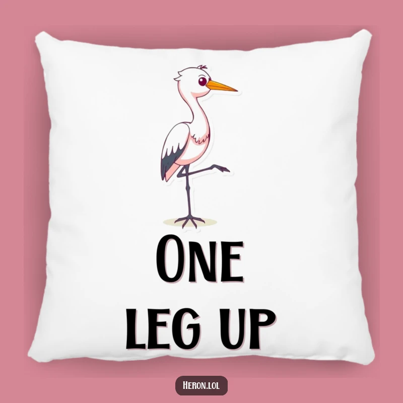Funny Smug Heron Pillow: Comfy One-Legged Bird Cushion Gift