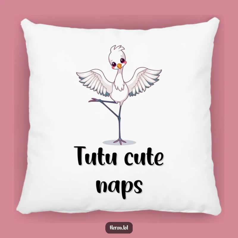 Funny Kawaii Heron Pillow: Ballet Pose Comfort, Cute & Cozy Gift