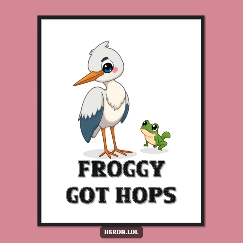 Funny Heron's Prank Digital Art: Instant Laughs & Decor - Printable Gift!