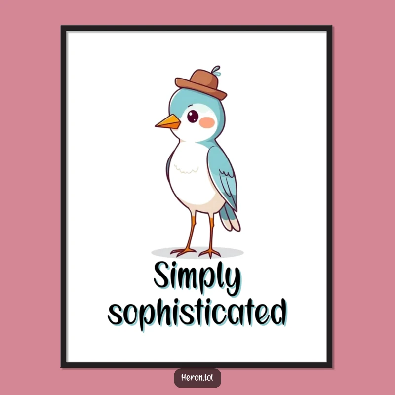 Funny Bird Hat Digital Art - Dapper Gentleman Print