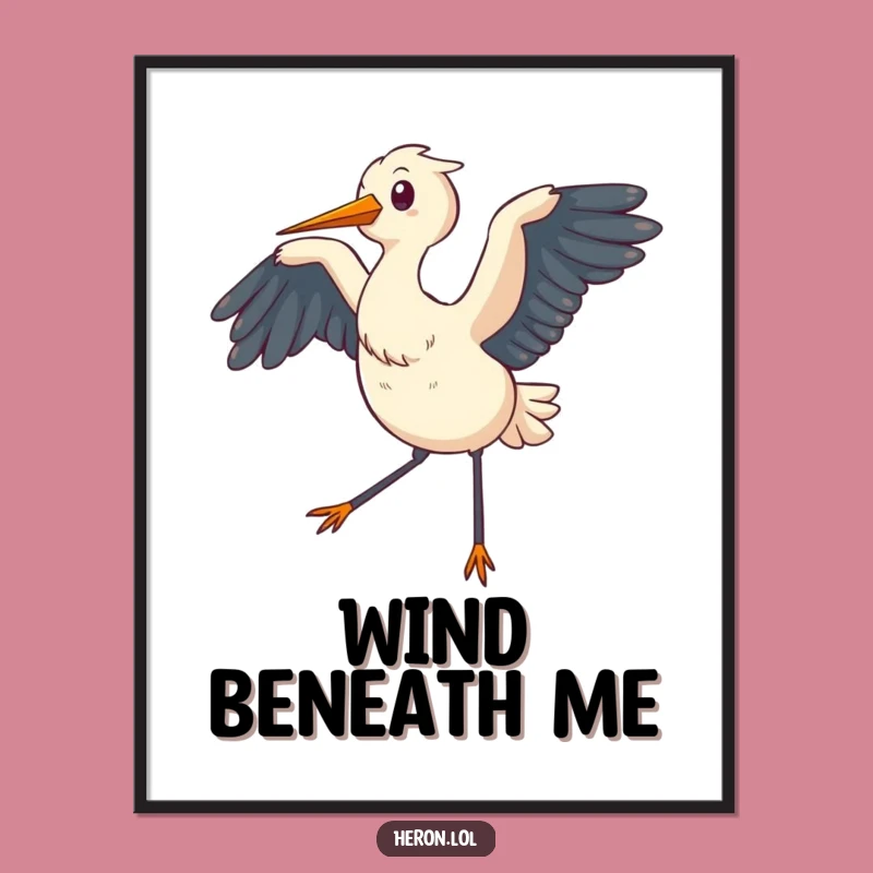 Funny Chubby Heron Digital Art: Breezy Decor, Perfect Gift