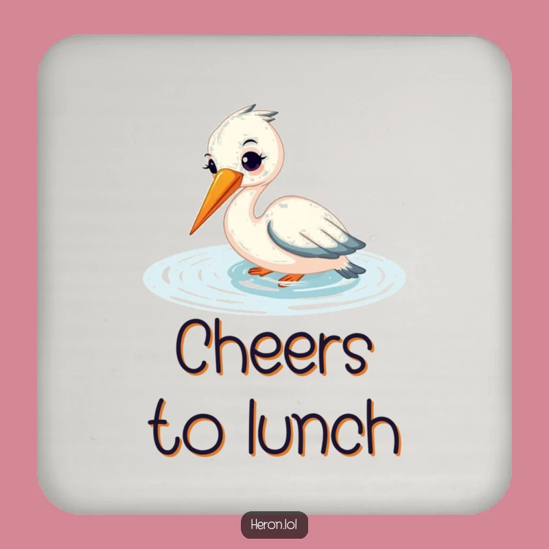 Funny Heron Coaster: Sip in Peace - Serene Bird Drink Gift