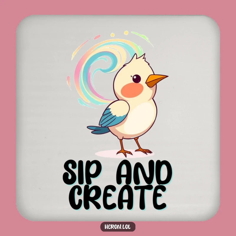 Funny Art Bird Coaster: Painter's Drink Protector, Perfect Funny Gift