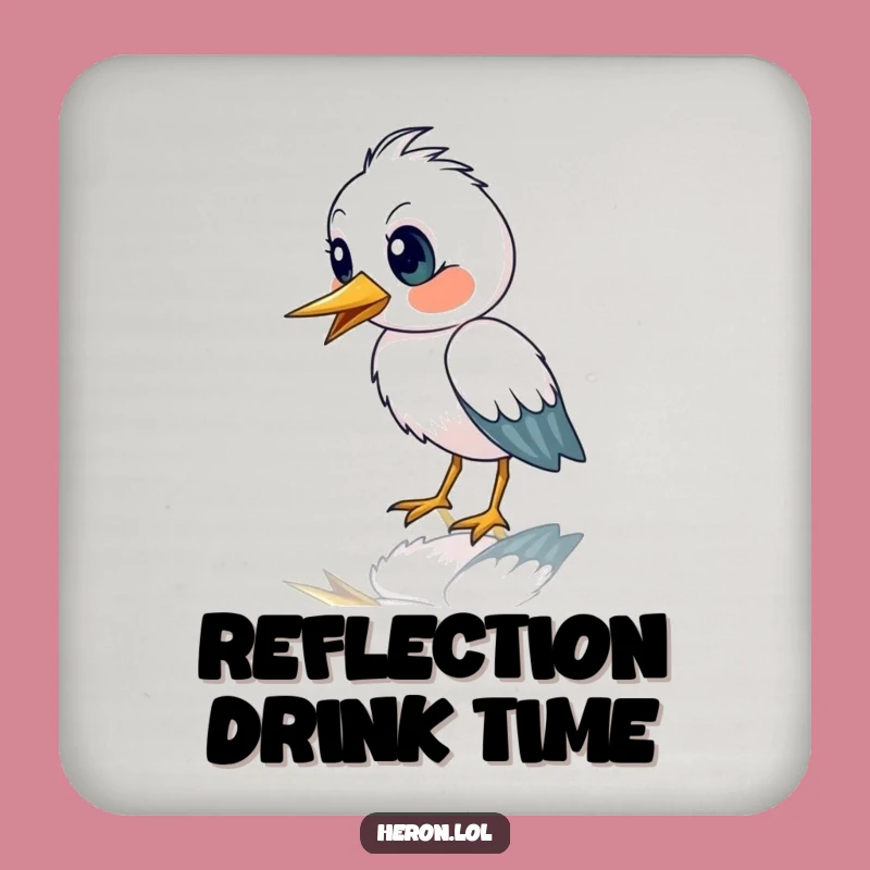 Funny Heron Reflection Coaster - Protect with Panache