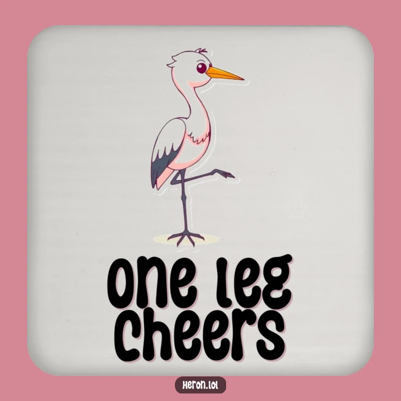Funny Smug Heron Coaster: Hilarious Bird Drink Protector Gift