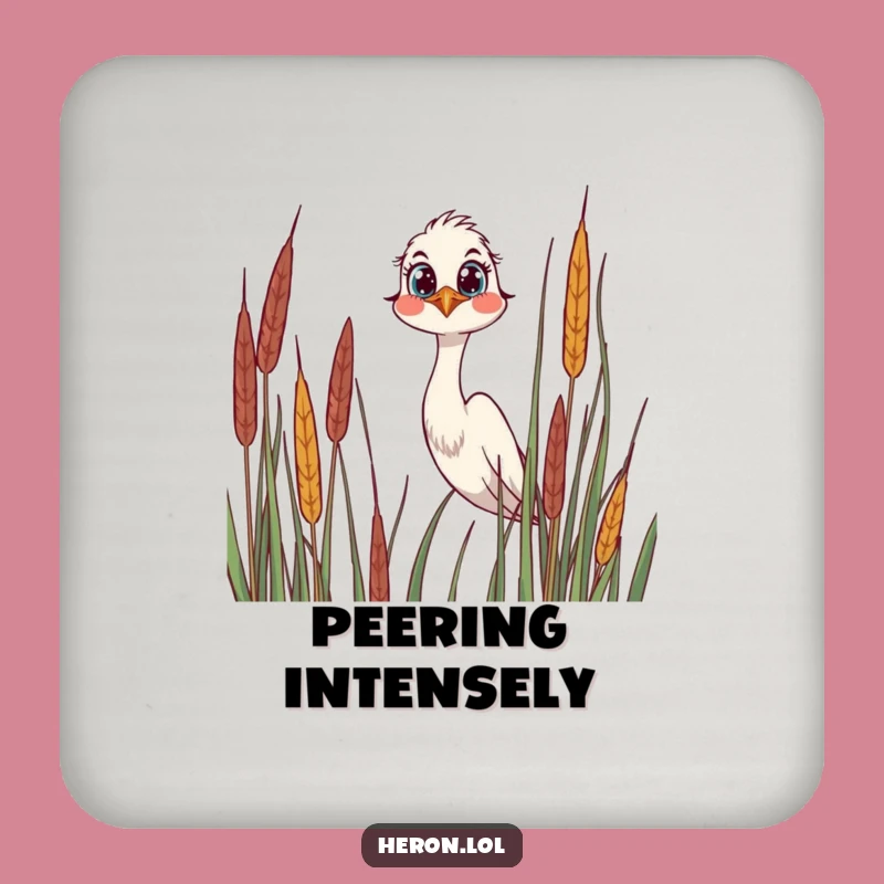 Funny Joyful Heron Coaster: Protect Surfaces, Perfect Gift
