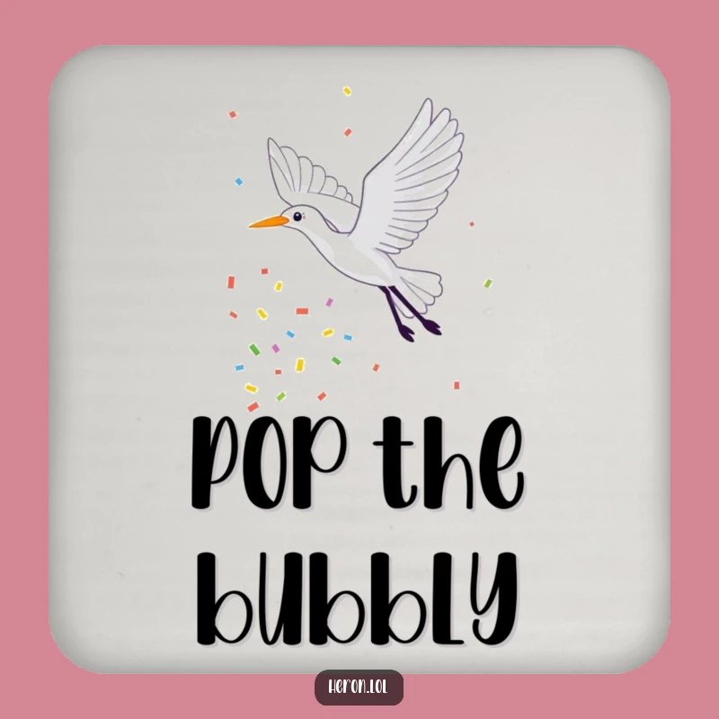 Funny Confetti Heron Coaster: Add Party Flair to Drinks