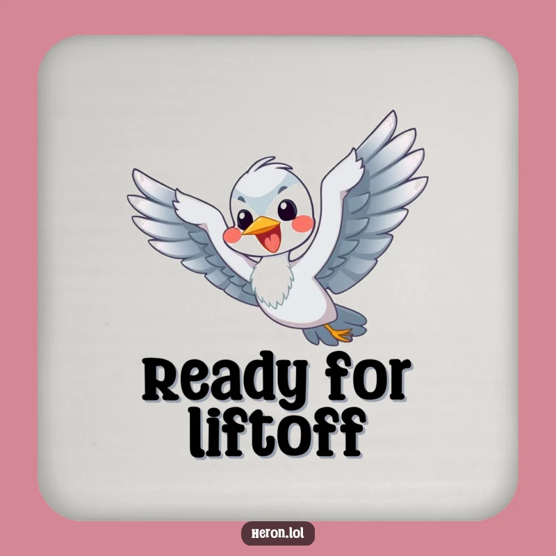 Funny Flying Heron Coasters: Protect with Smiles - Set of Funny Gifts!