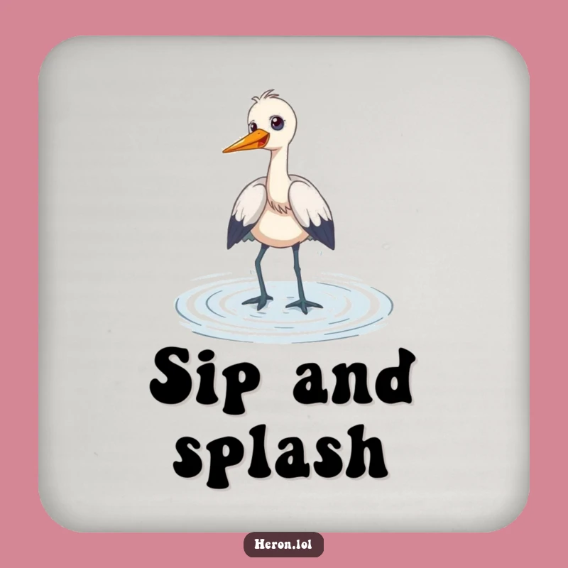 Funny Heron Coaster Set: Giggle Protection, Playful Wading, Gift