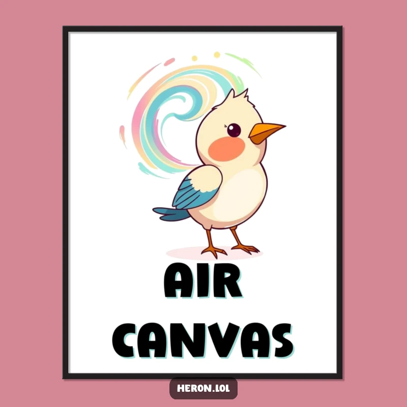 Funny Art Bird Poster: Creative Painter Art Print, Perfect Funny Gift