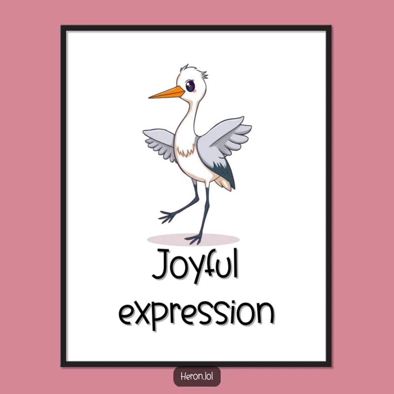 Funny Heron Dance Poster: Hilarious Bird Art for Your Wall