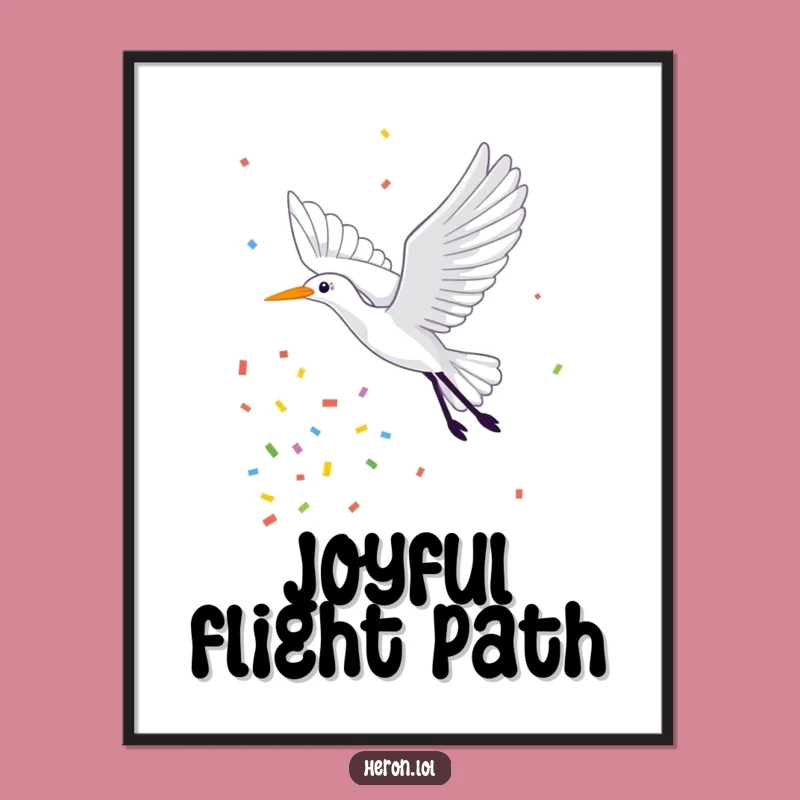 Funny Confetti Heron Poster: Bring Festive Vibes to Your Walls