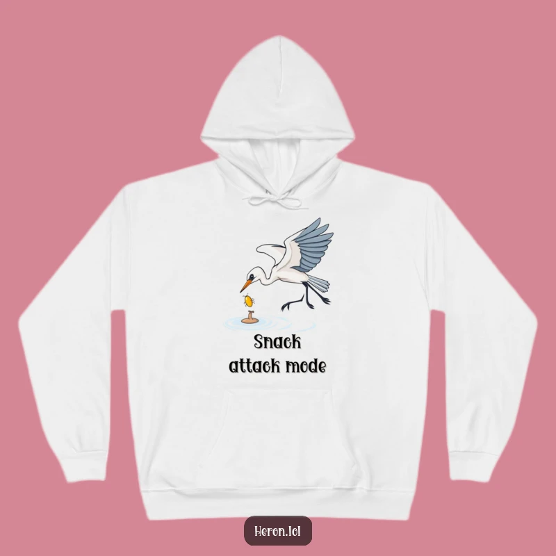 Funny Heron Bug Catcher Hoodie: Cozy Swoop, Warm Humorous Gift