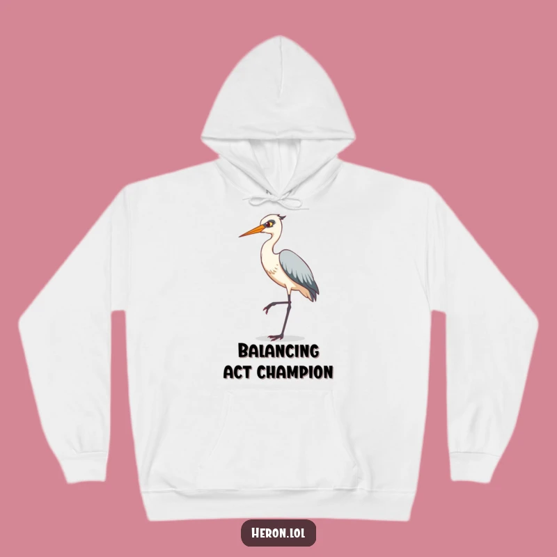 Funny Heron Hoodie: Tiptoeing Humor - Cozy & Comical Bird Gift