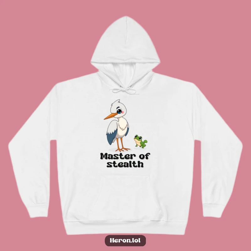 Funny Heron's Prank Hoodie: Cozy & Hilarious Bird Watching Frog - Great Gift!