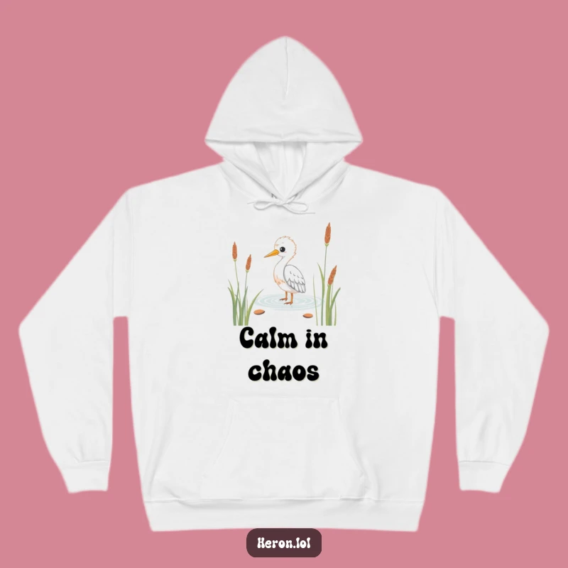 Funny Kawaii Heron Hoodie: Cozy Wading Bird, Ultimate Relaxing Humorous Gift