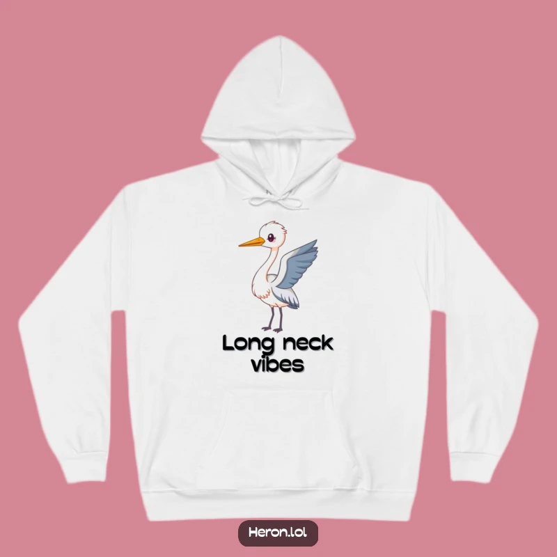 Funny Kawaii Heron Hoodie: Cozy Looping Bird Apparel, Great Funny Gift
