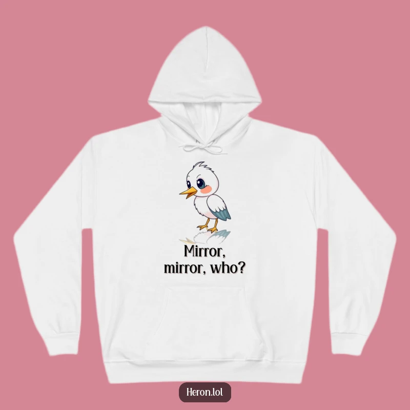 Cozy Funny Heron Reflection Hoodie - Warm & Surprising Gift