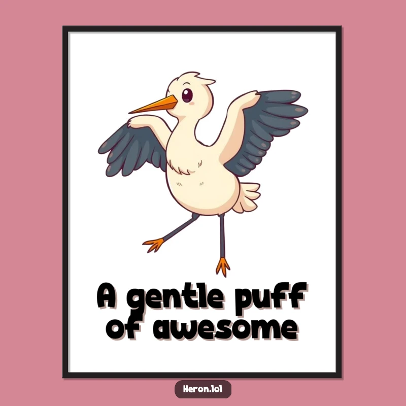 Free Printable Wall Art: Chubby Heron, Funny Downloadable Decor!