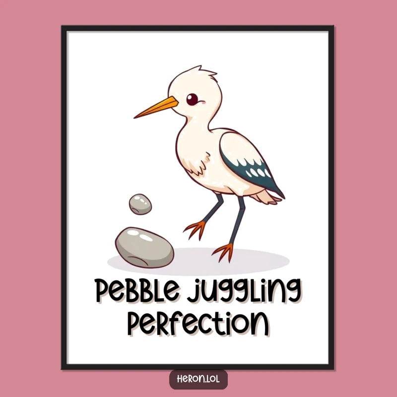 Free Printable Wall Art: Juggling Heron, Funny Downloadable Decor for Quirky Spaces