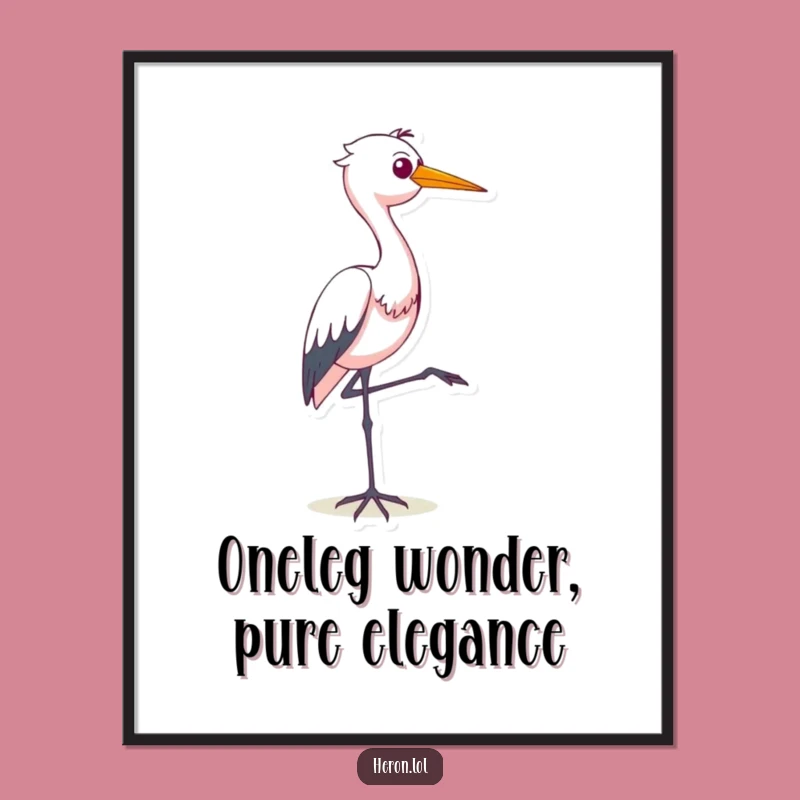 Funny Free Printable Heron Wall Art Download: Smug Avian Masterpiece