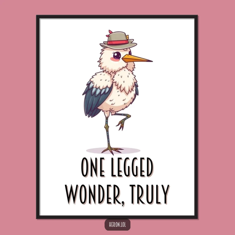 Funny Free Printable Wall Art: Elegant Heron - Sophisticated Downloadable Decor with a Twist!