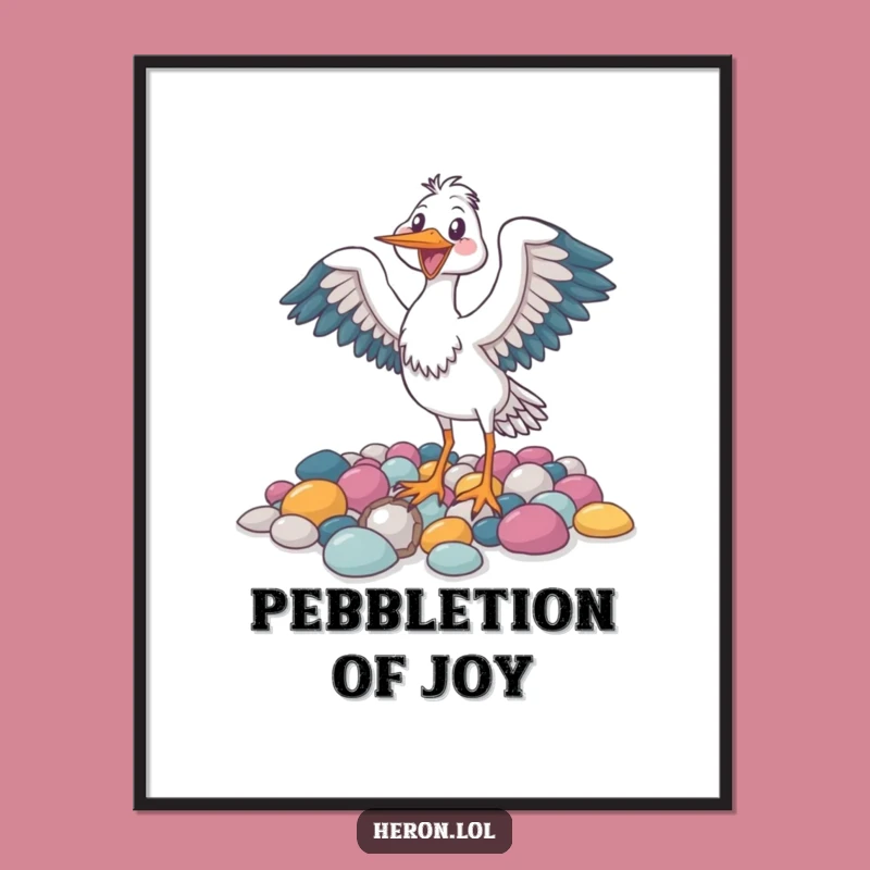 Funny Free Printable Wall Art: Joyful Heron Art, Vibrant Downloadable Decor