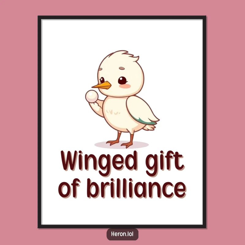 Serene Free Printable Heron Wall Art: Pearl Offering Downloadable Decor