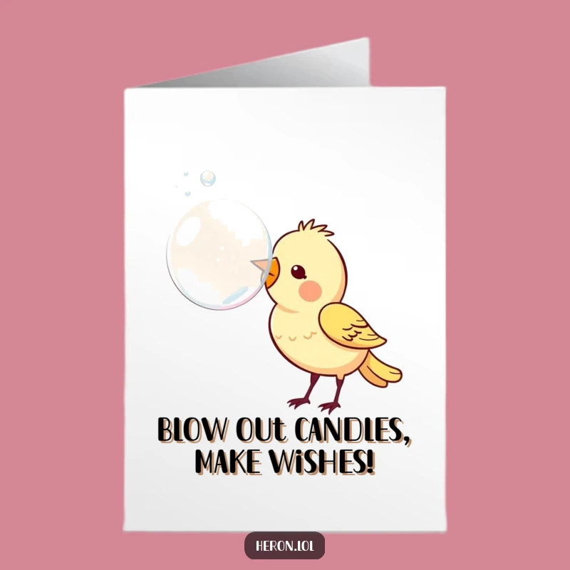 Free Printable Funny Bird Bubble Card: Whimsical Birthday Downloadable Gift