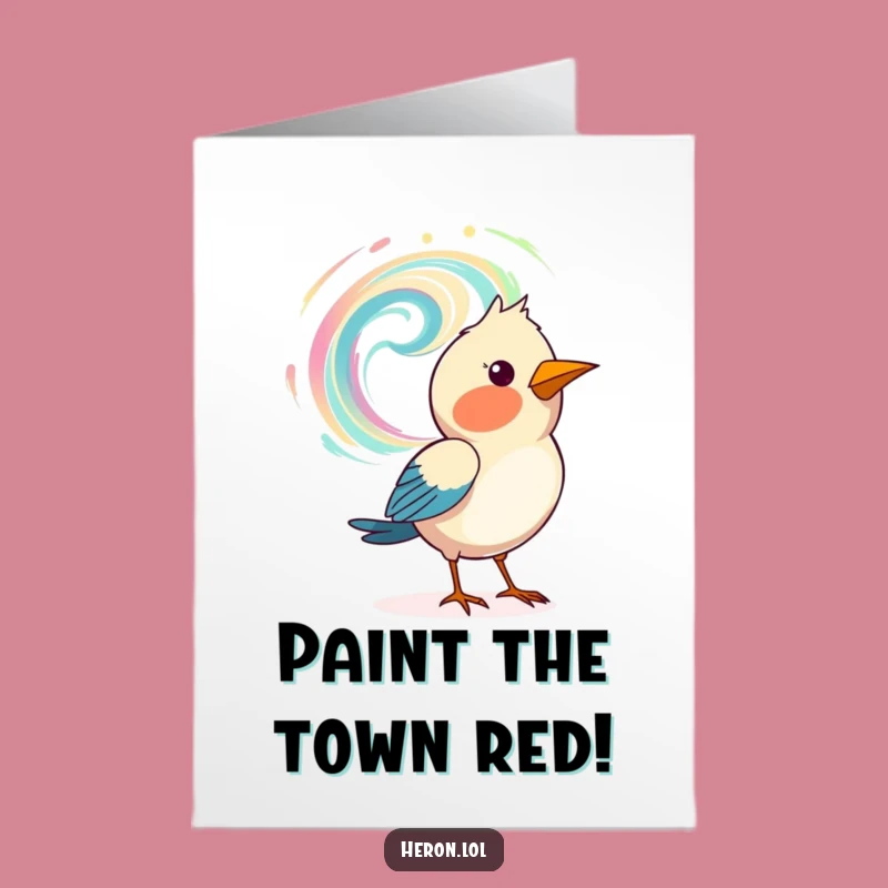 Free Printable Birthday Card: Artistic Bird Creation - Funny Downloadable Greeting