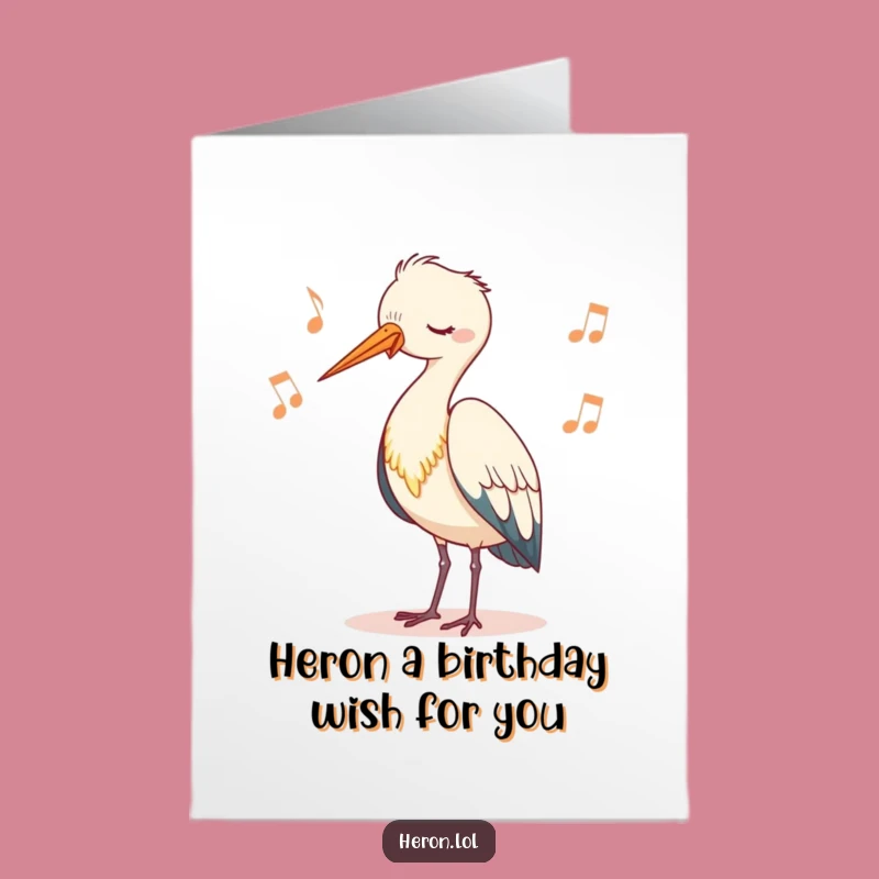 Free Printable Birthday Card: Heron Bobbing Funny Downloadable Gift